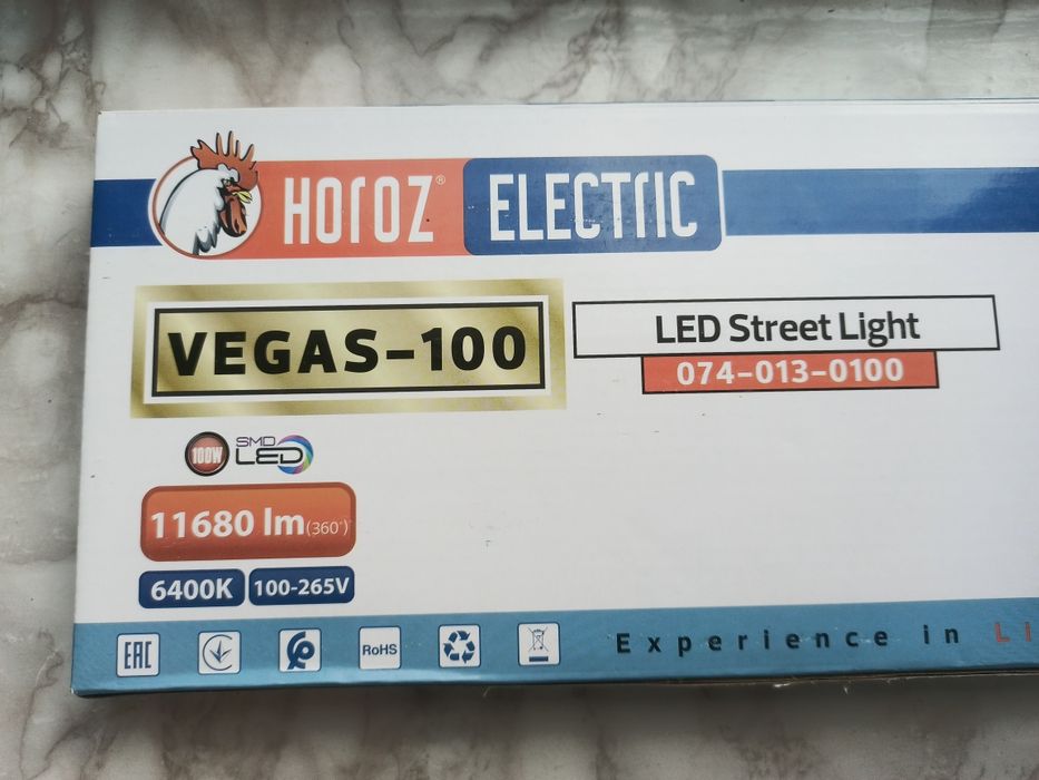Светодиодный уличный светильник Horoz Electric Vegas-100.
Ниже при