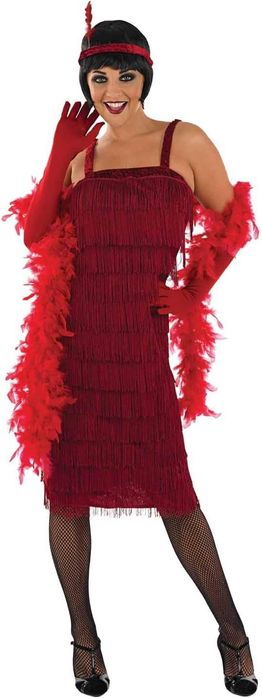 Strój flapper 20s czerwony - kostium damski Rozmiar Xl