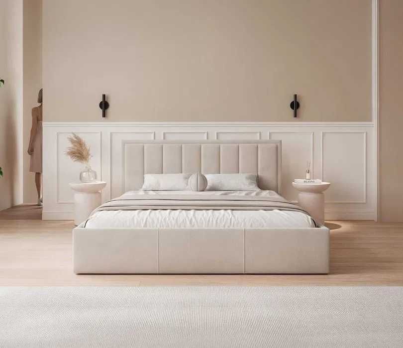 Łóżko tapicerowane MEYN z pojemnikiem, stelażem 90/120/140/160/180x200