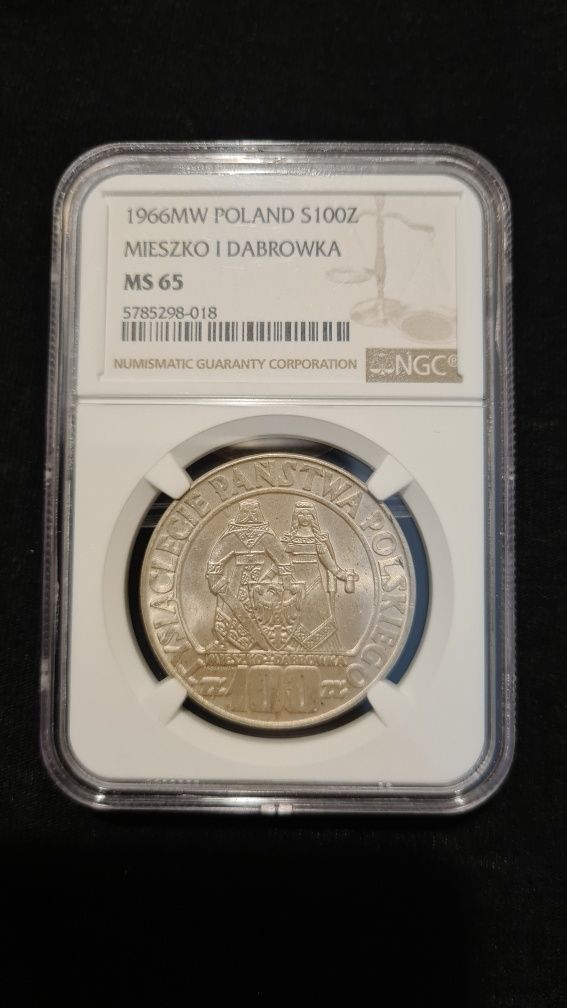 Moneta Mieszko i Dąbrówka MS 65