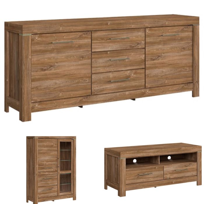 Zestaw mebli BRW Gent witryna komoda rtv