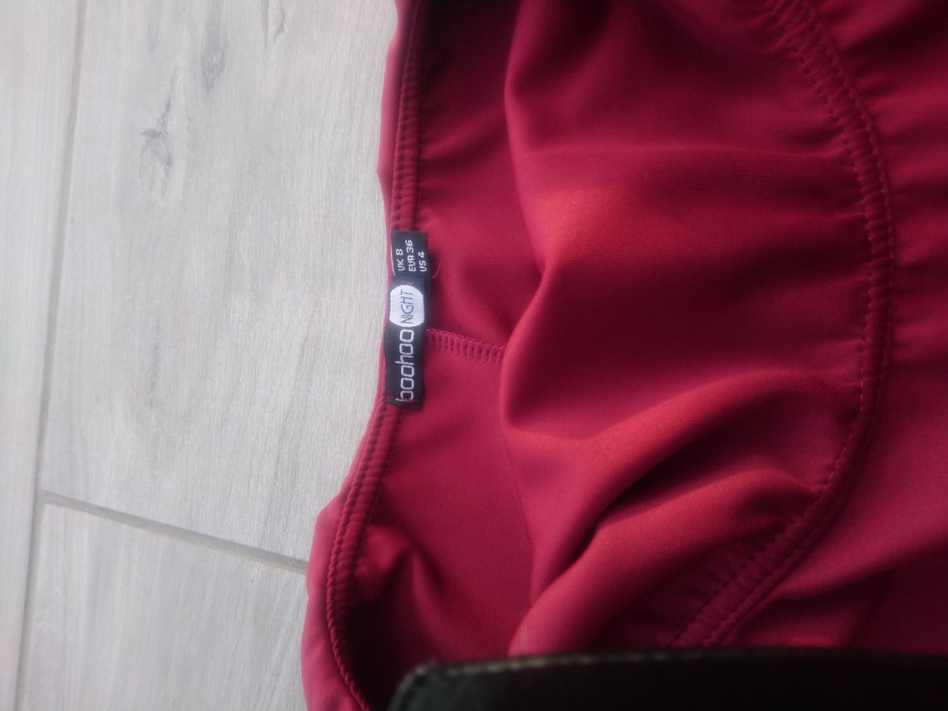 Sukienka midi boohoo 36 38 bordo