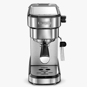 Cozeemax Ekspres do kawy z sitkiem, 15 bar, z spieniaczem do mleka