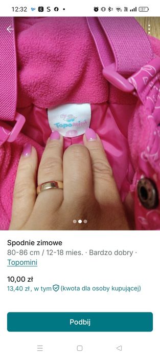 Spodnie zimowe dziewczynka