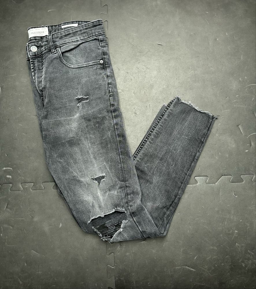 Spodnie jenasowe z dziurami przetarciami skinny unisex streetwear r