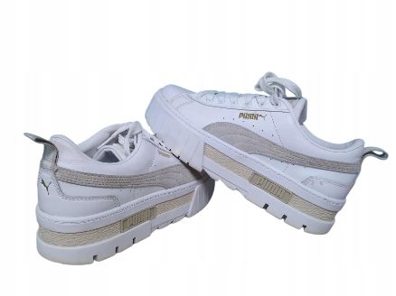 Puma 38,5 Buty Damskie Mayze Shiny Team Gold Białe Skórzane T223