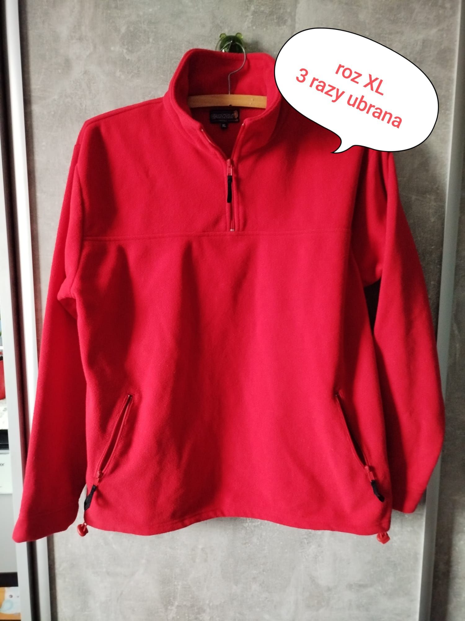 Bluza polar rozm XL koloru czerwonego unisex
