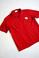 рубашка новогодняя 2XL 3XL короткий рукав красная вышивка женская