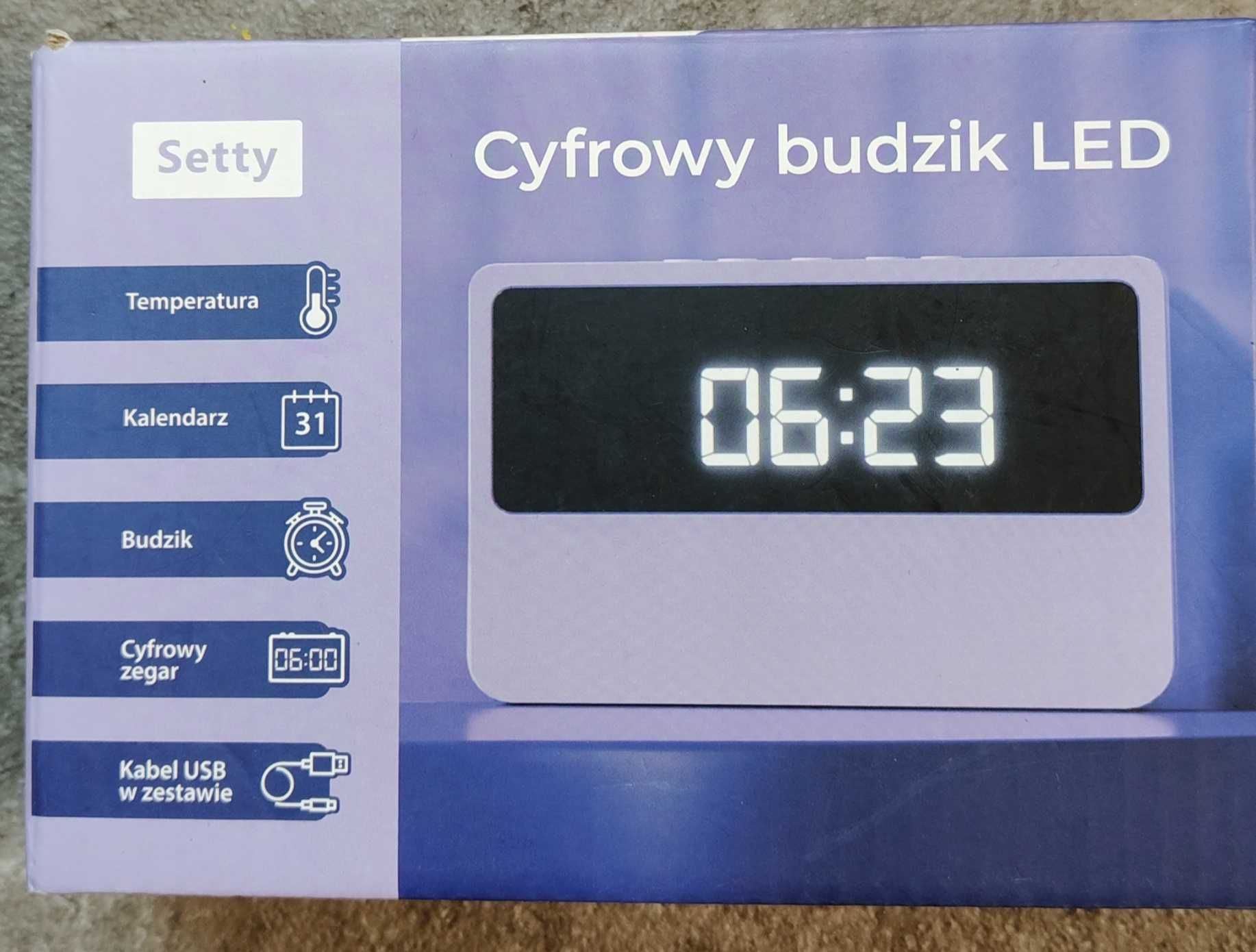 Zegarek budzik zegar cyfrowy LED mały rozmiar data temperatura