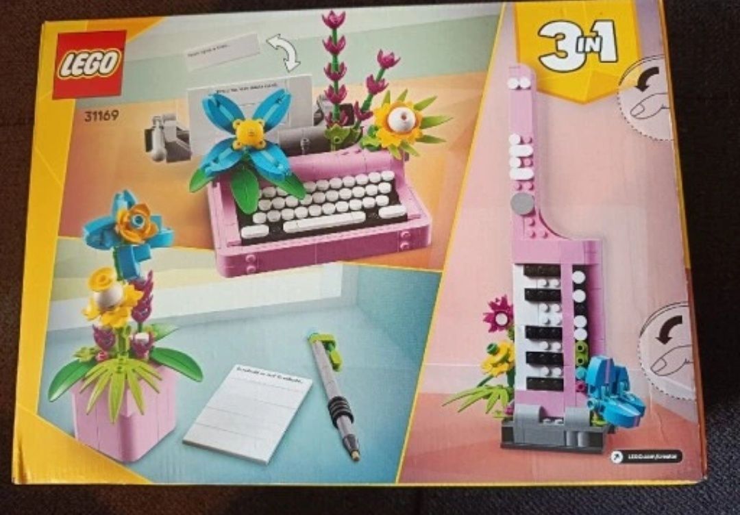 Klocki LEGO creator 3w1 31169 maszyna do pisania kwiaty kwiatki 8+