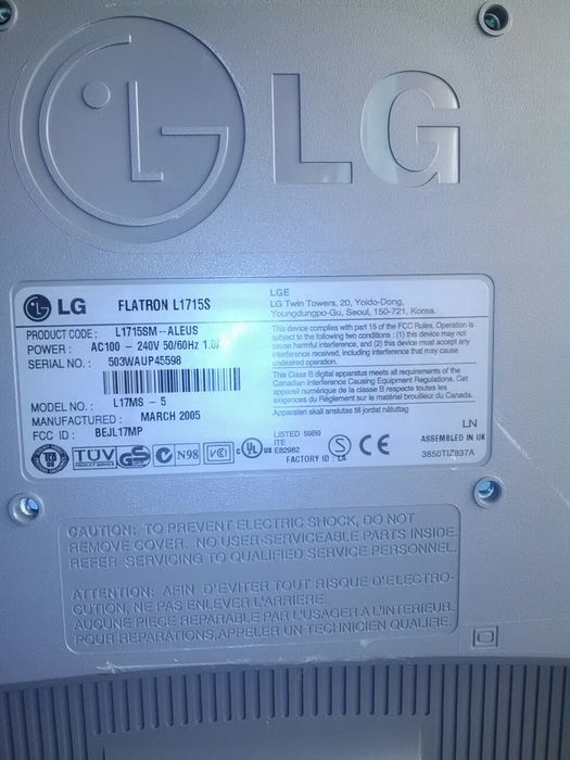 Monitor 15'' LG flatiron