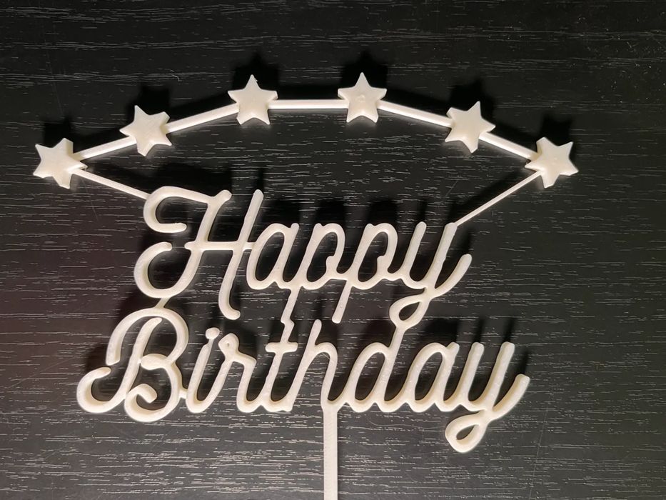 Topo de Bolo Feliz Aniversário Personalizado