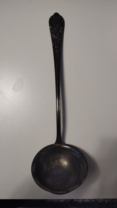 Łyżka wazowa, chochla, posrebrzana