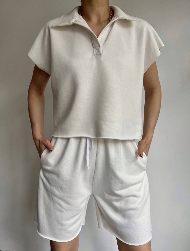 Жіночий літній костюм футболка поло+шорти 42-44, 44-46, 48-50