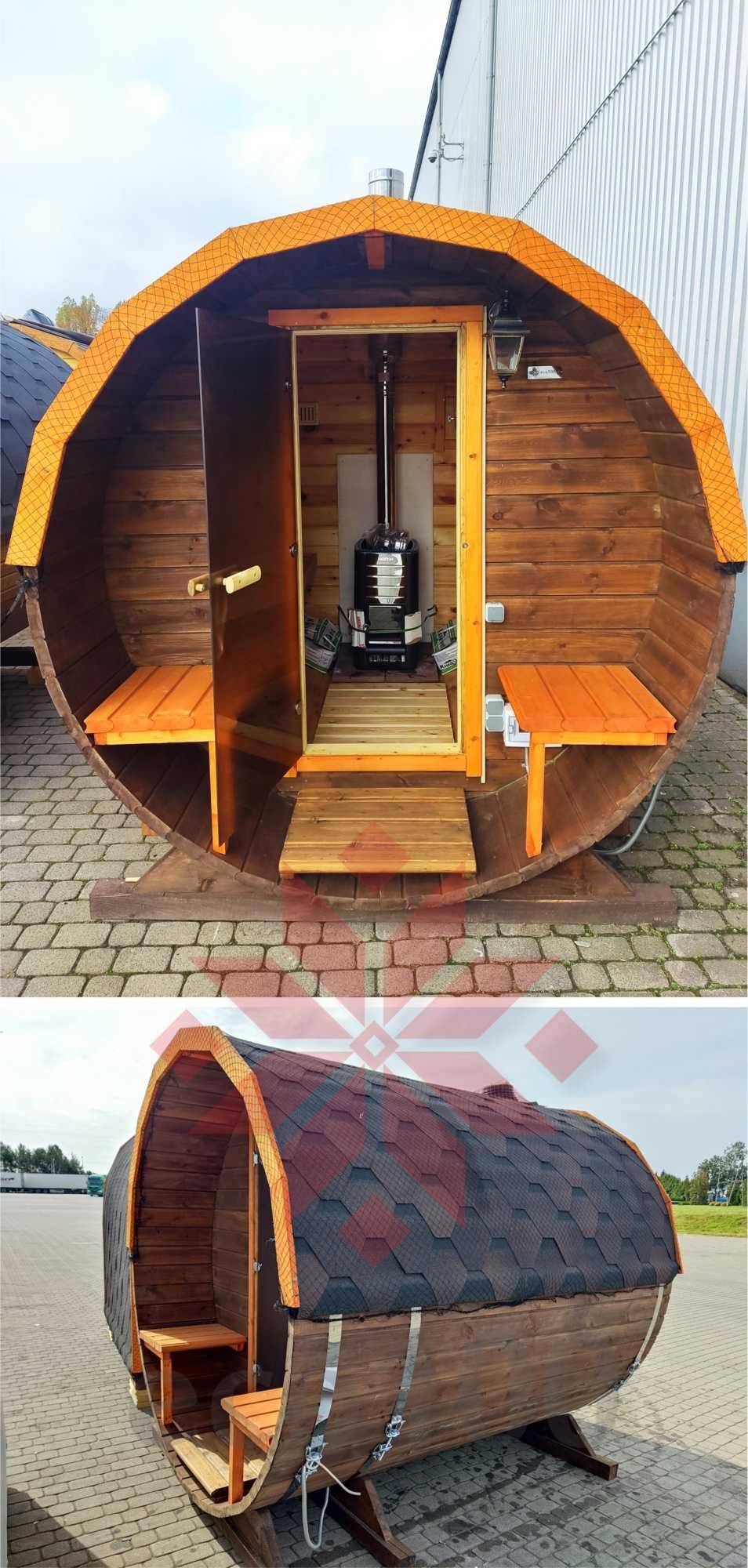 Sauna-beczka ogrodowa sucha sauna 2,5m. Kompletna! Ściany 50mm! 30 dni
