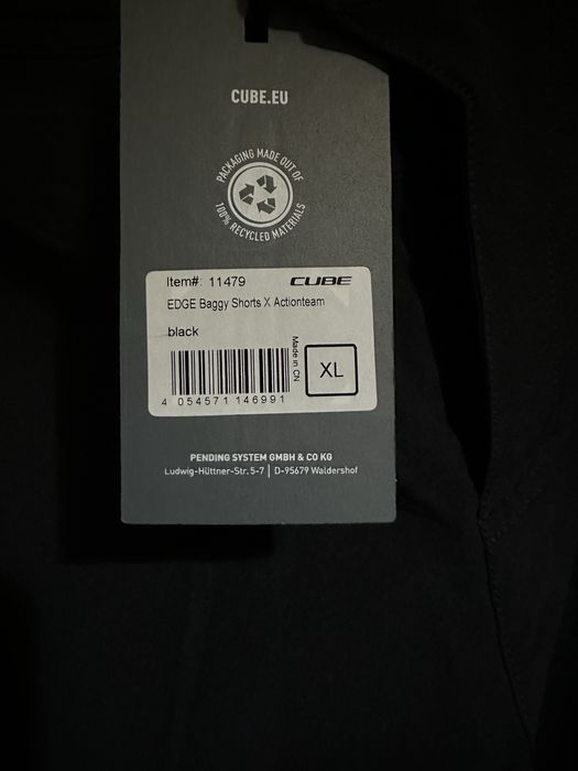 Nowe Spodenki MTB  rowerowe CUBE czrne XL 100 cm