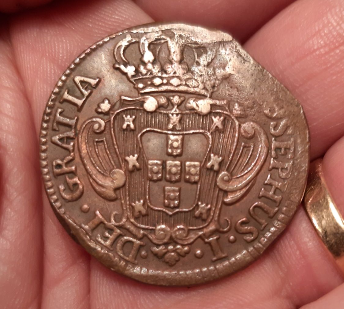 10 reis de 1749, moeda hibrida, MUITO RARA.