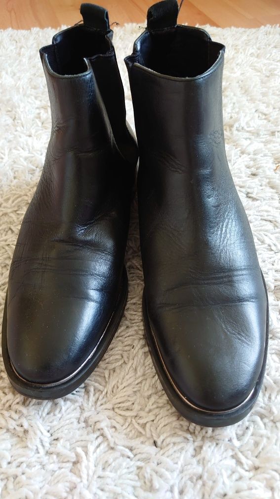 Zara Woman Skórzane botki Sztyblety r 36 wsuwane