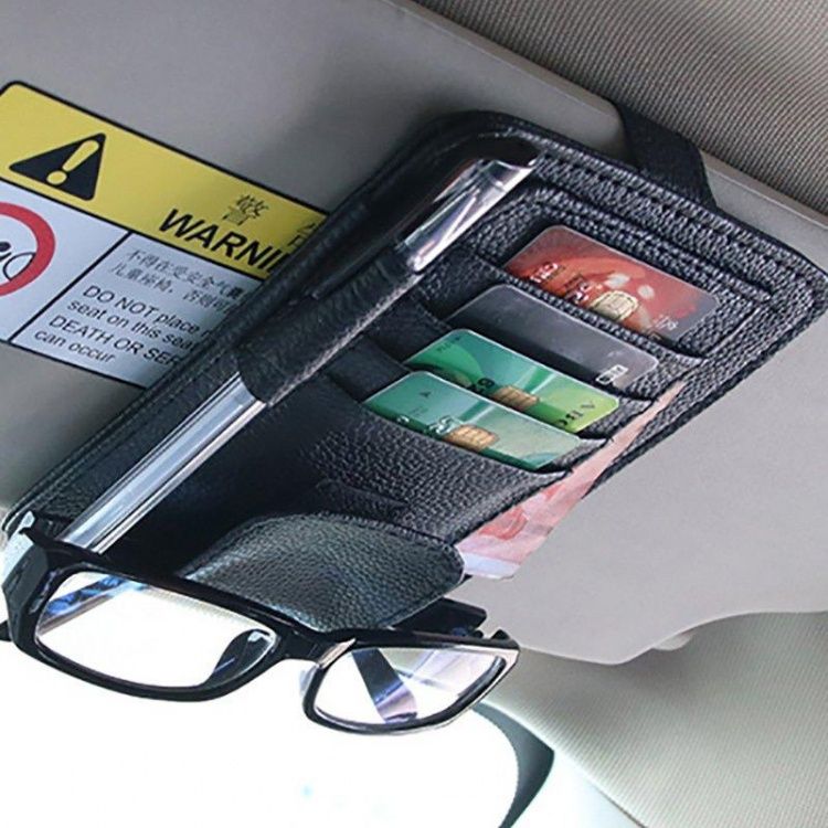 Органайзер з кріпленням для окулярів в авто для кредитних карт, грошей