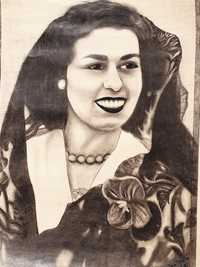 Antigo retrato de uma Senhora - assinado Ubiraton Tricta S. Paulo 1950
