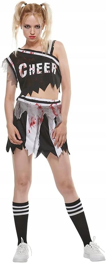 Kostium  uczennica Cheerleaderka zoombie przebranie na halloween XL