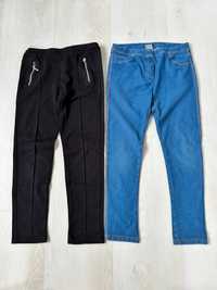 2 pary spodni jegginsów legginsów jeans czarne ZARA 140 j nowe