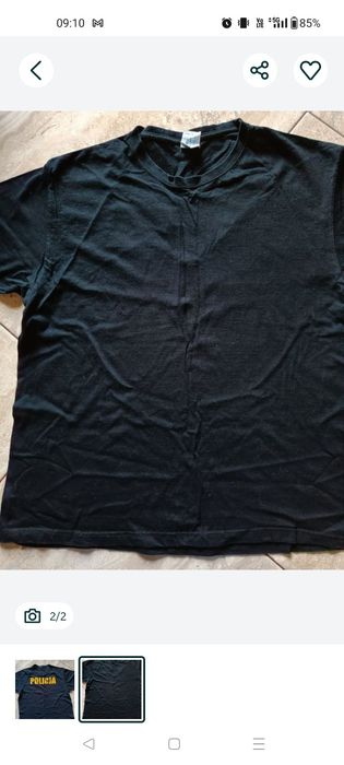 Koszulka bawełniana w kolorze czarnym, z nadrukiem w Policja.