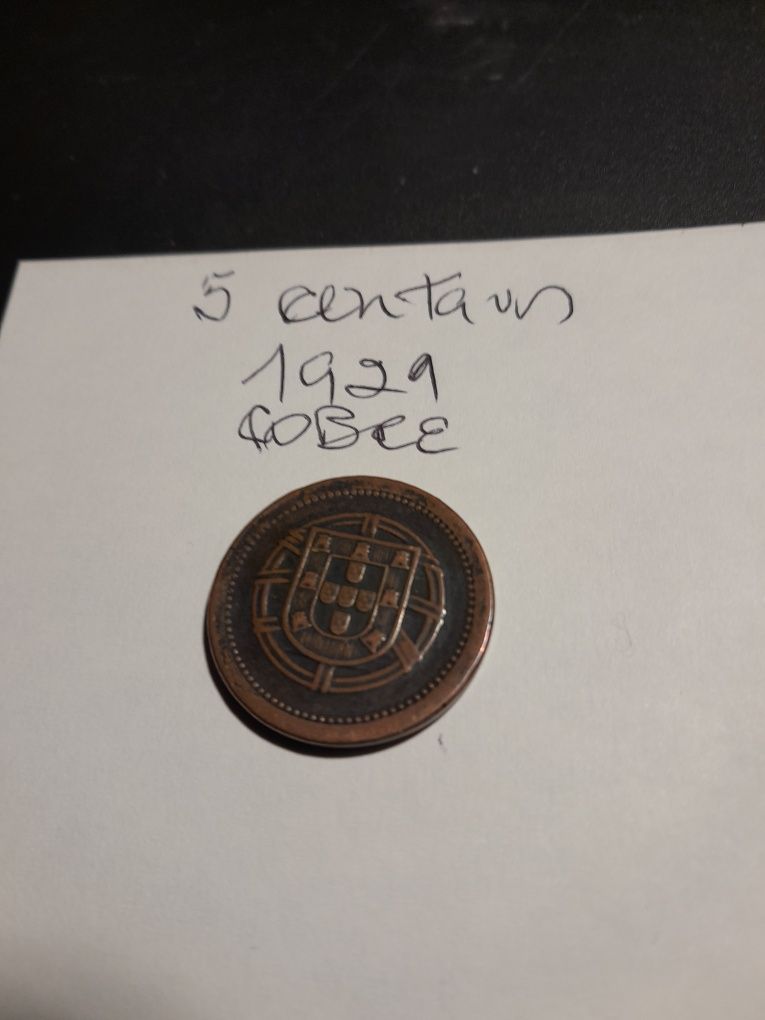 Rarissimo 5 centavos 1921 cobre