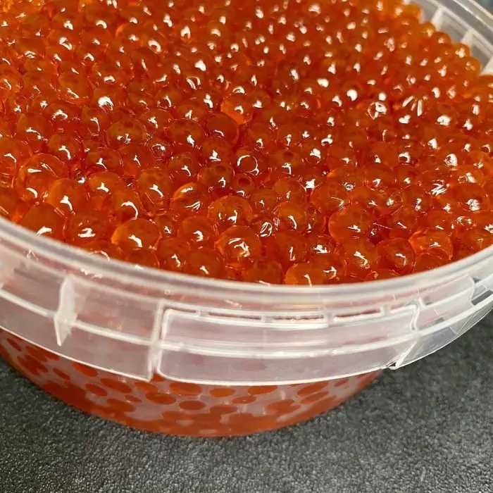 ікра лососевих риб, імітована ікра 1.5кг і 1кг пак.