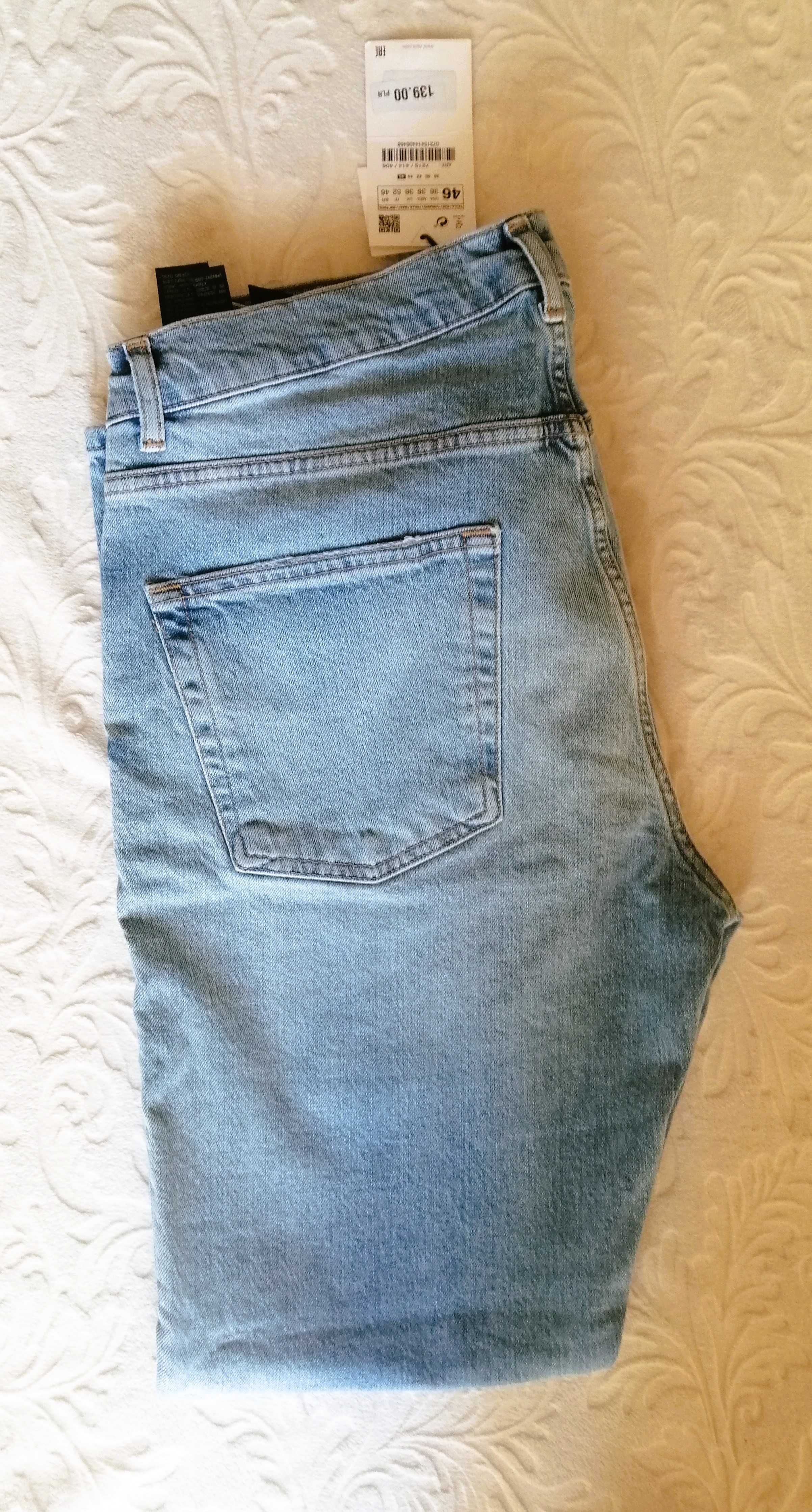 Zara 46 jeansy męskie skinny niebieskie