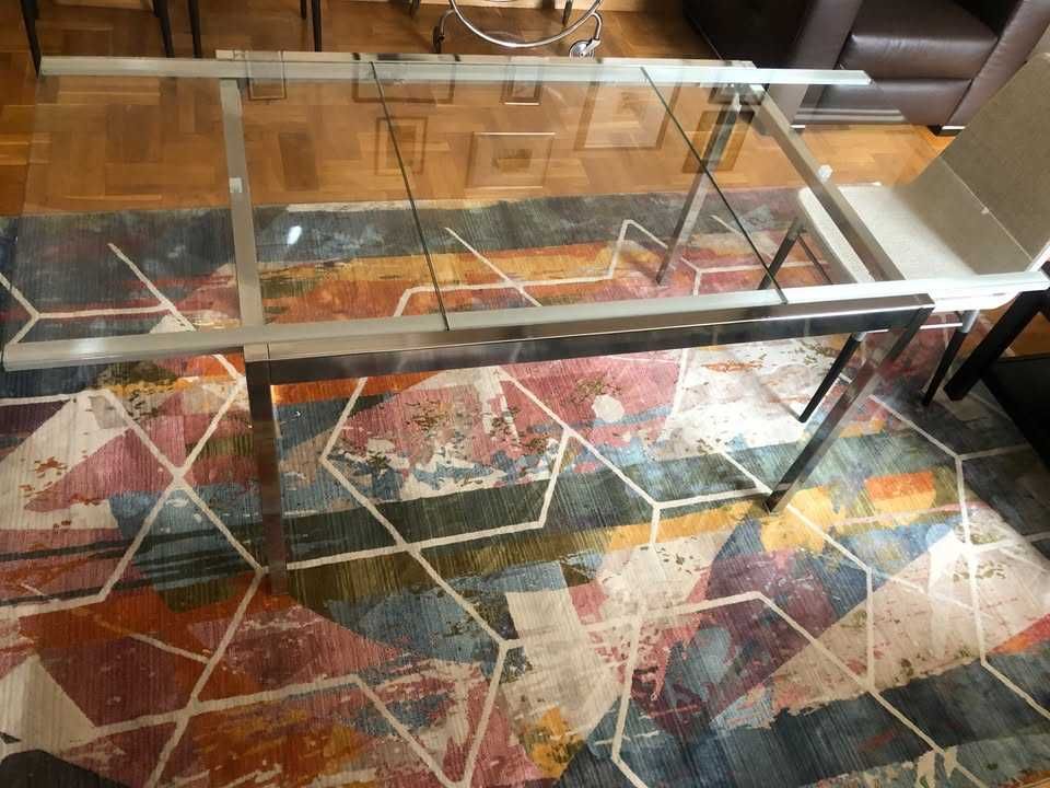 stół szklany rozkładany Ikea GLIVARP