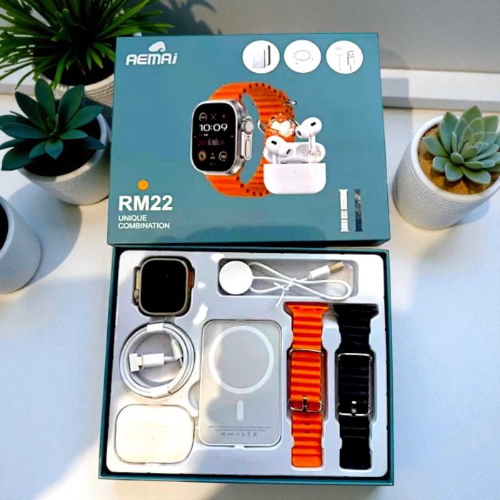 Смарт часы с наушниками и зарядкой  3 в 1, беспроводные наушники