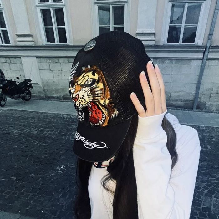 Ed Hardy tiger hat In Black