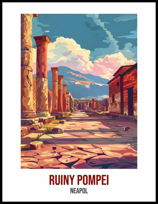 Plakat 60x80cm Ruiny Pompei