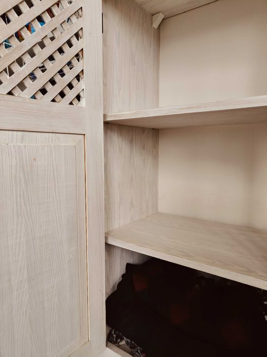 Szafa, szafka, regał, drewniana, biała, boho, scandi, ażurowa, komoda