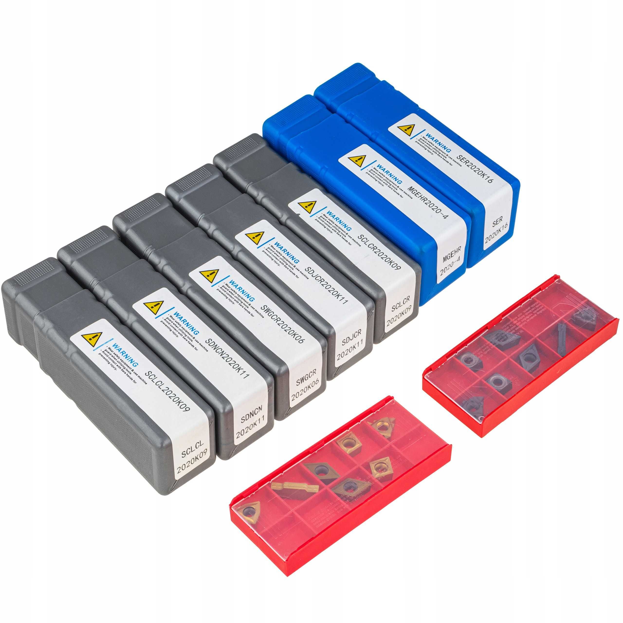 ZESTAW noży tokarskich NÓŻ TOKARSKI składany 20x20mm PŁYTKI skrawające
