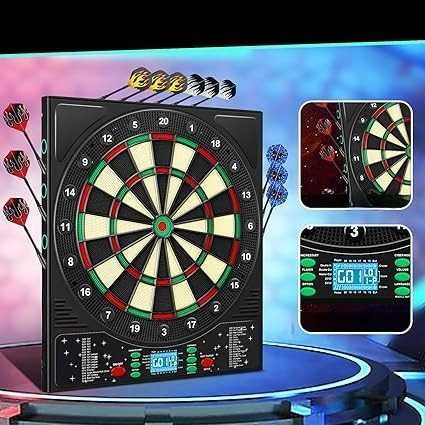 Tarcza Elektroniczna Do Darta Gry W Rzutki Lotki Pełen Zestaw 8 Graczy