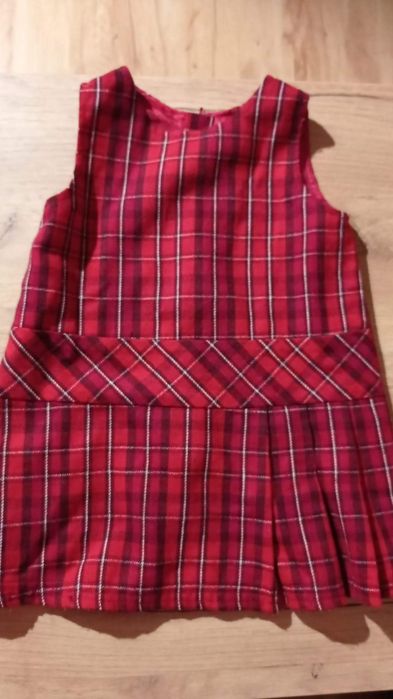 Sukienka 86 H&M świąteczna w kratkę z wełną