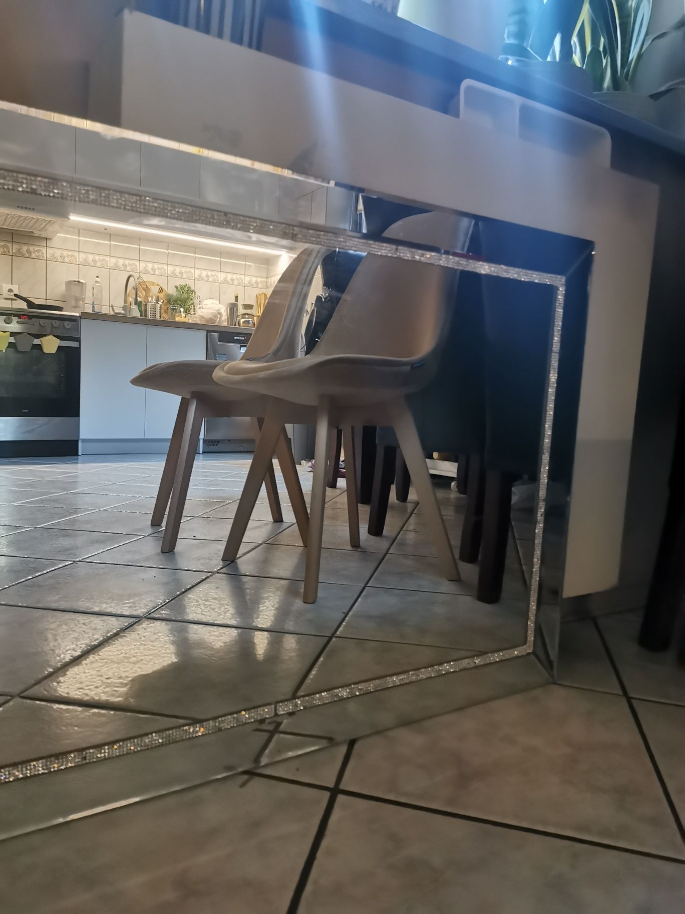 Lustro szklane glamour Swarowski 90x70 w ramie Home and You
