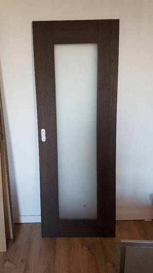 Drzwi przesuwne Polskone model Sempre okleina Silkstone Nugat Royal 75