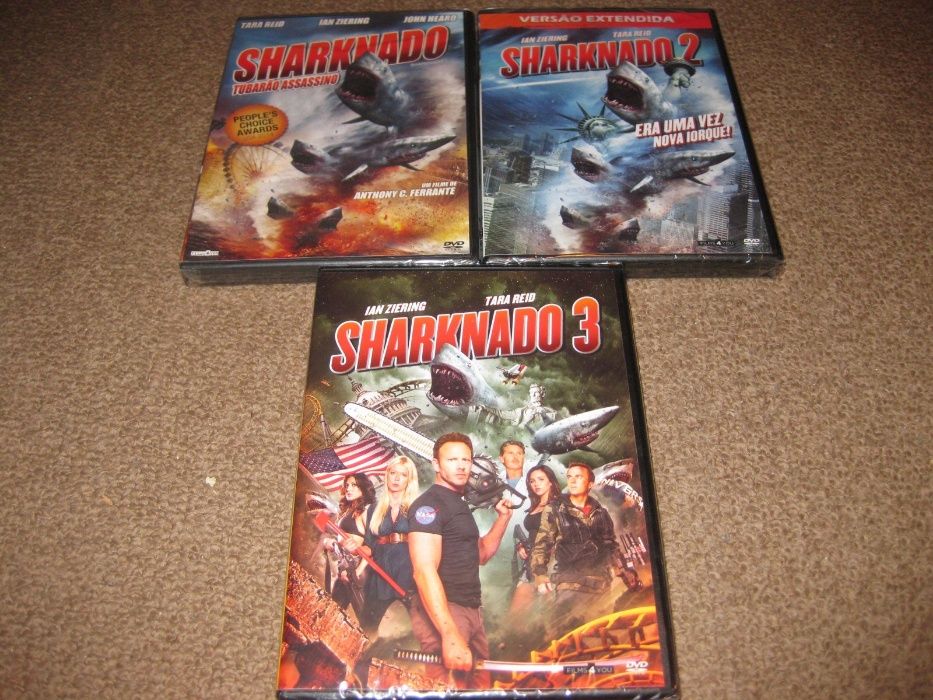 Trilogia em DVD "Sharknado"/Selados!