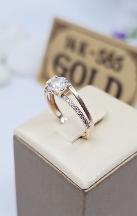 Złoty pierścionek próba 585 14k Używany