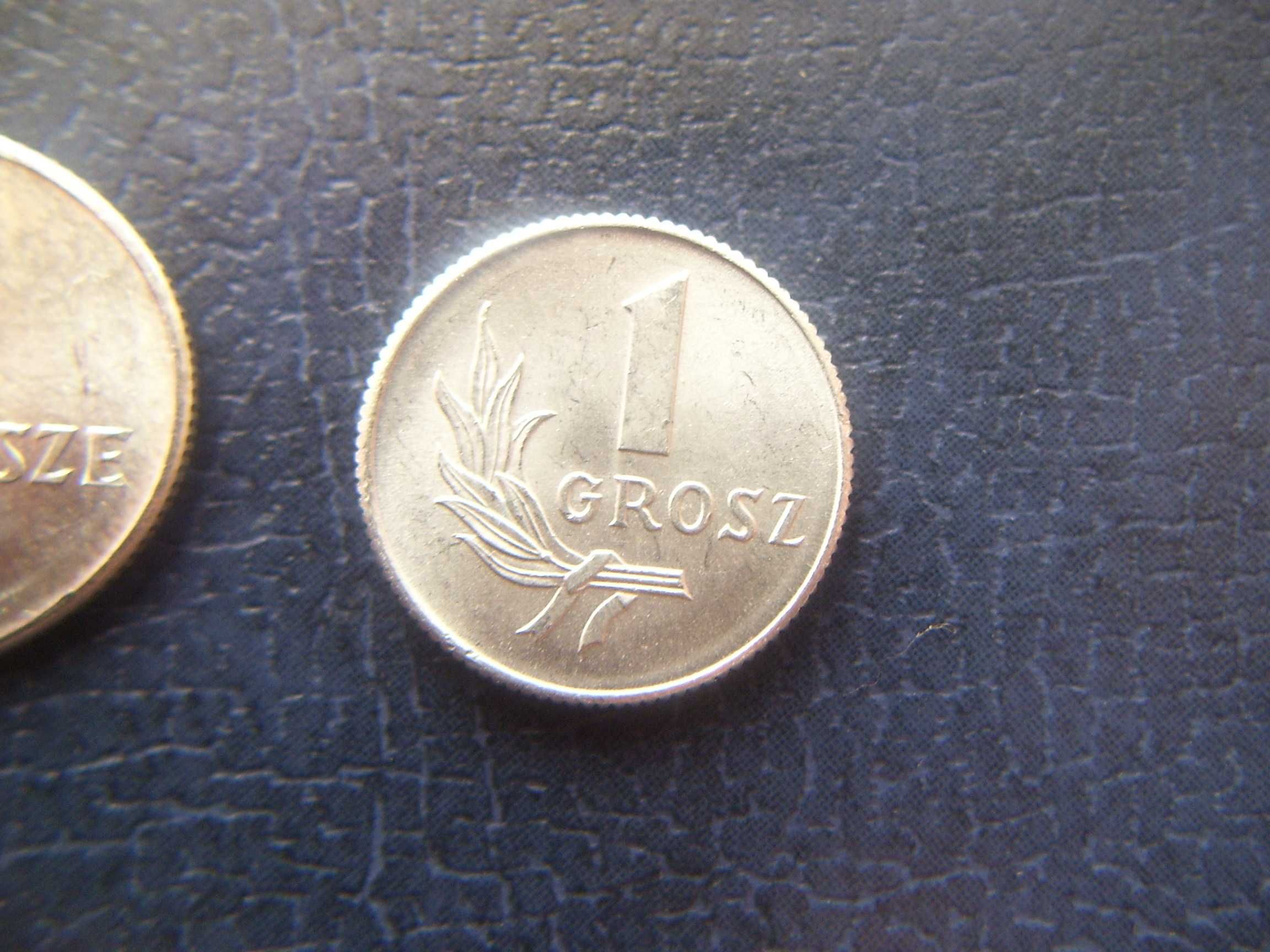 Stare monety 1 gr i 2 grosze 1949 PRL  stan menniczy