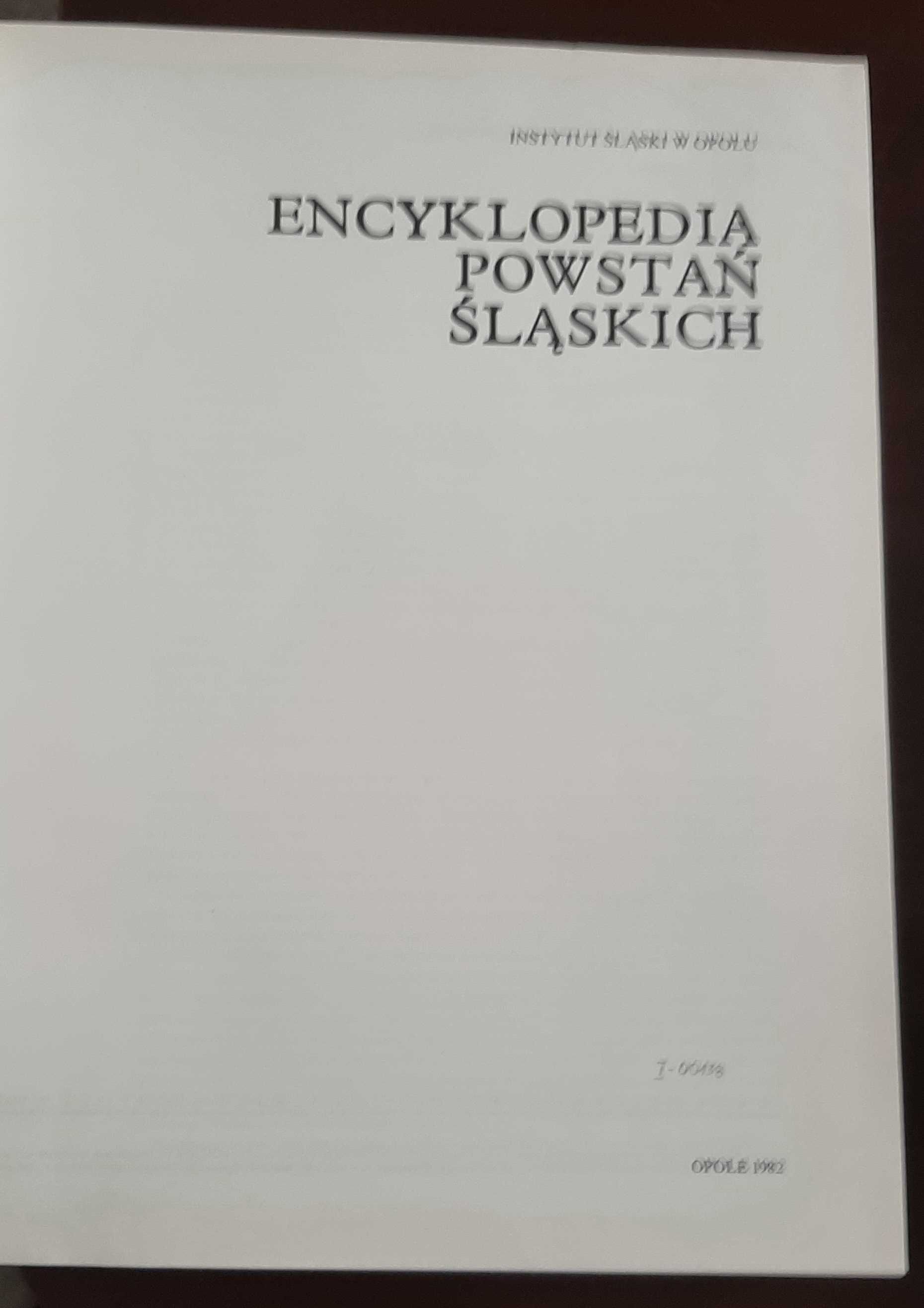 Książka encyklopedia powstań śląskich