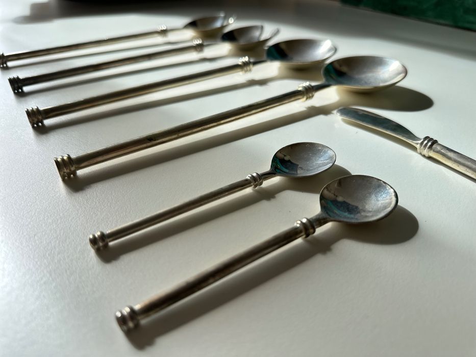 Conjunto vintage em casquinha de prata – 7 peças