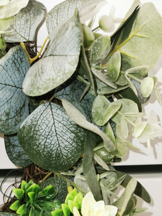 Wianek (sztuczne rośliny) - eukaliptus, bluszcz, bukszpan