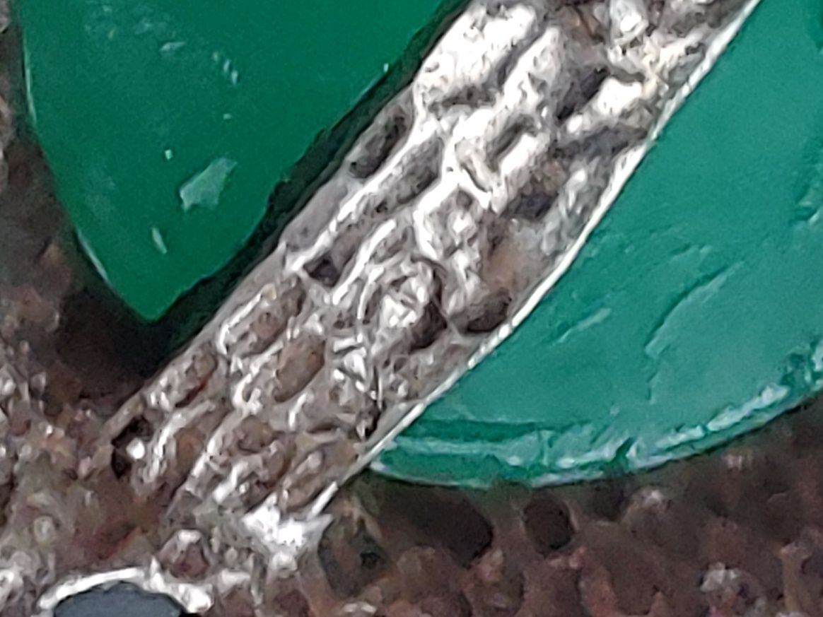 Stary srebrny wisior zawieszka chryzopraz srebro 835 ryba PRL łańcusze