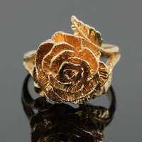Złoty pierścionek VINTAGE  Róża