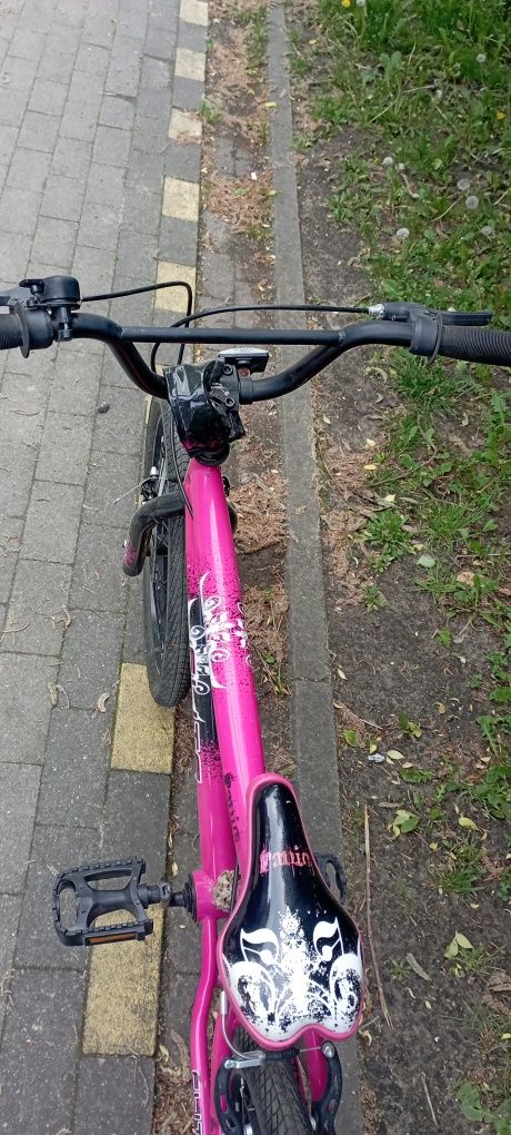 Rower BMX 20 cali różowy czarny nowy