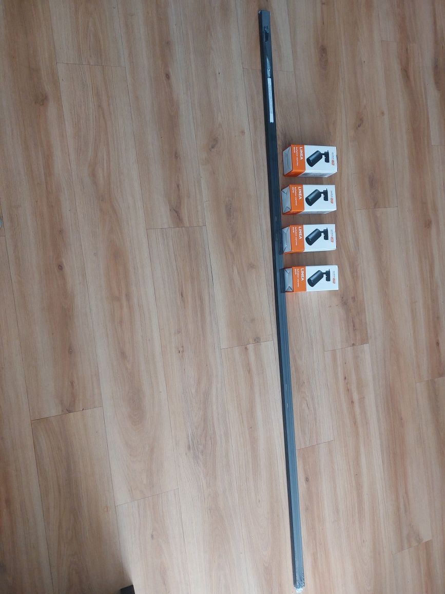 Szynoprzewód (szyna oświetleniowa) 2 m + 4 reflektory GU10 LED czarny